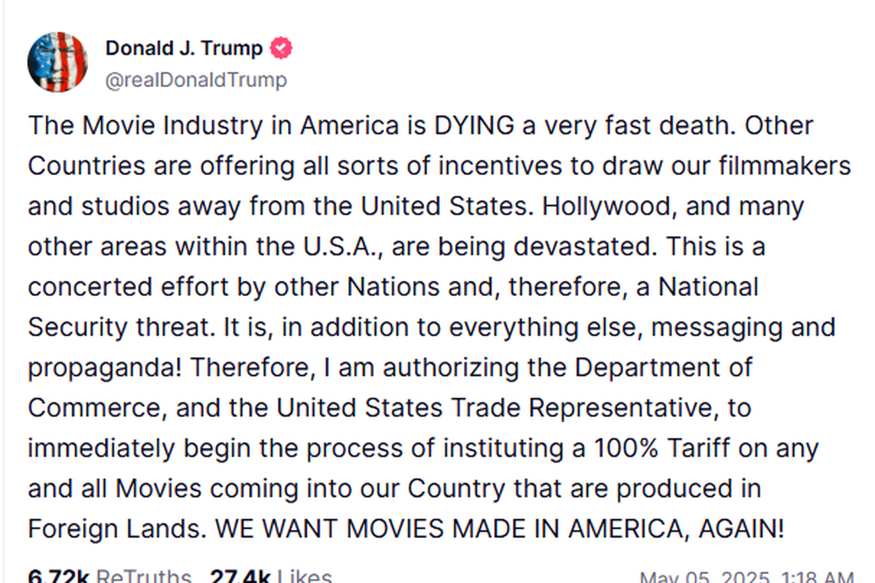Mediareport Trumptweet